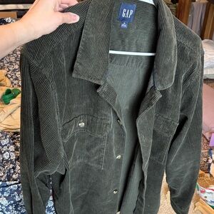 GAP Men's Dark Olive Corduroy Shirt Jacket